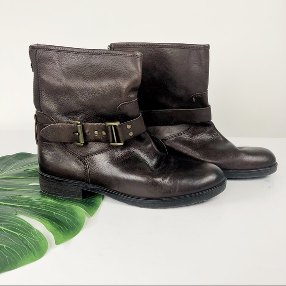 Franco Sarto brown belted leather boots size 8 1/2 - Picture 2 of 8